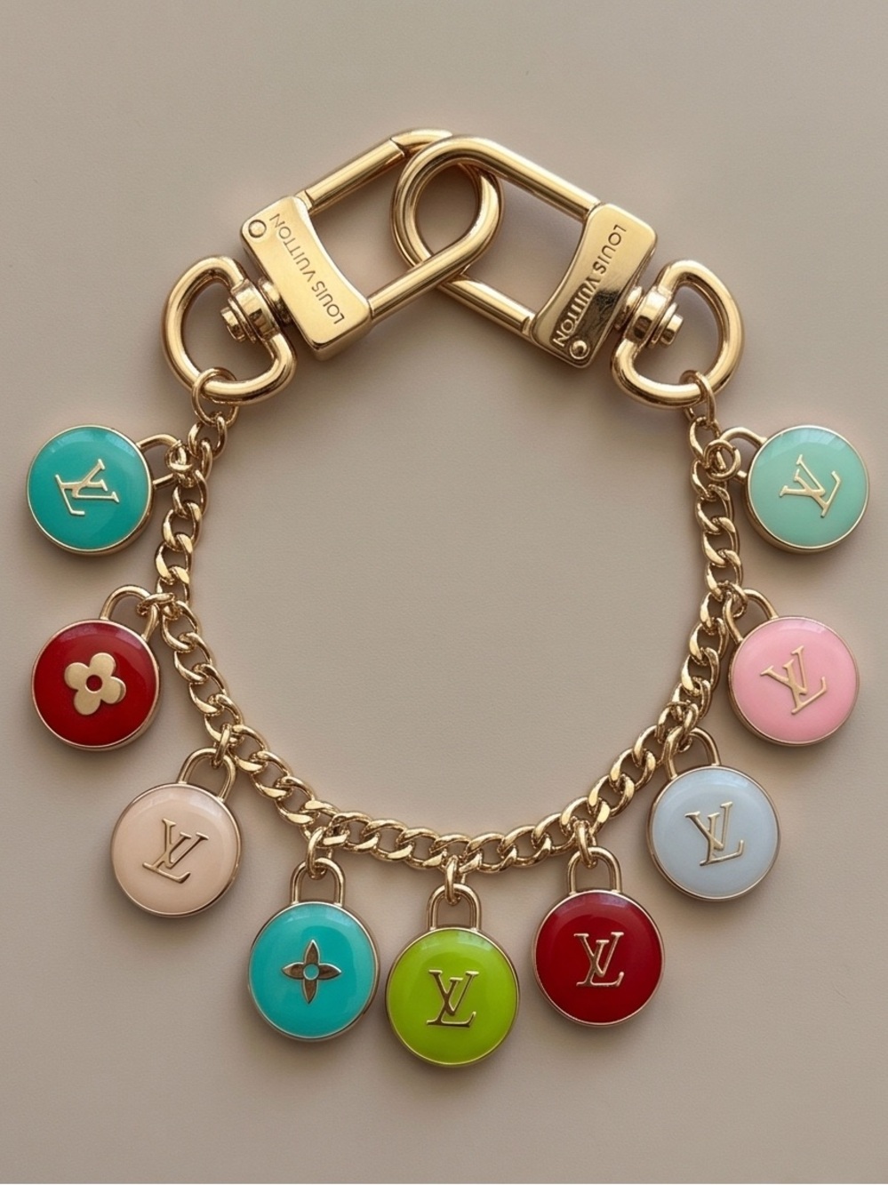 Unbranded Fashion Multicolor Enamel Charm keychain keybag Gold with Pastel